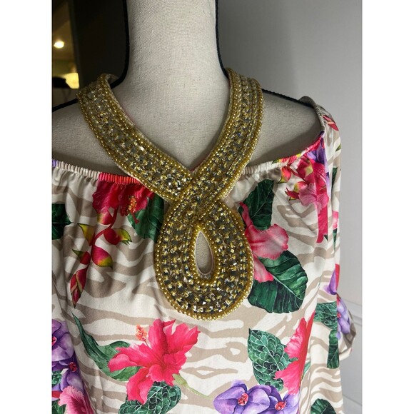 Boston Proper Embellished Off The Shoulder top medium - Picture 3 of 5